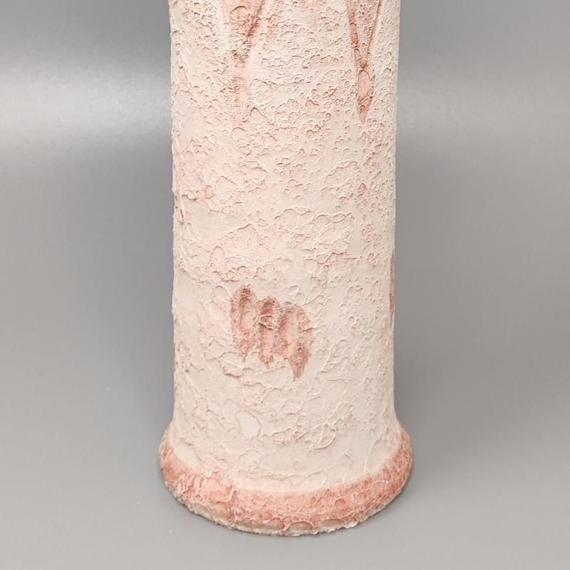 photo furniture 1970s Amazing Pair Of Vases In Ceramic In Antique Pink Color. Made In Italy