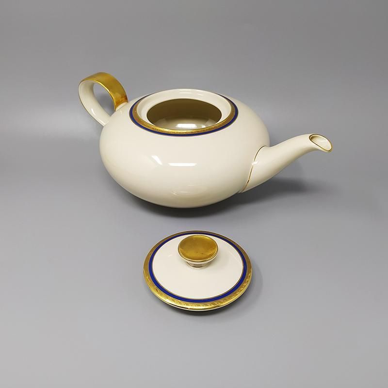 1950s Gorgeous White, Blue And Gold Tea Set/Coffee Set In Bavaria Porcelain. Made In Germany photo 321.0
