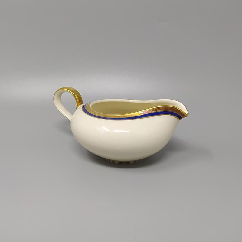 1950s Gorgeous White, Blue And Gold Tea Set/Coffee Set In Bavaria Porcelain. Made In Germany photo vintage