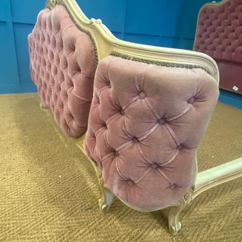 King Size French Upholstered Bed photo furniture