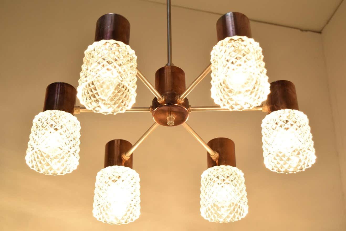 Mid Century Chandelier By Kamenicky Senov,1960's photo furniture