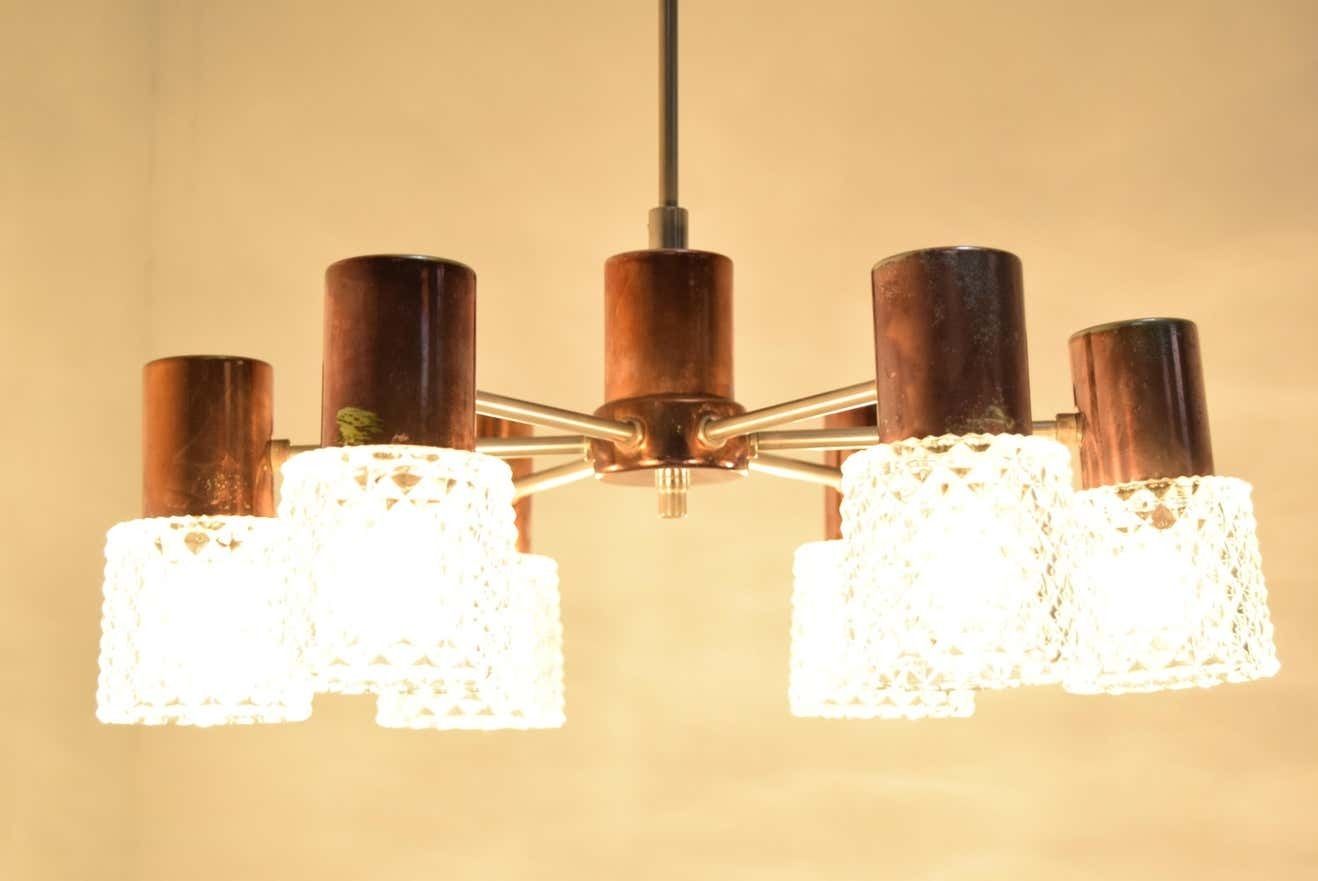 Mid Century Chandelier By Kamenicky Senov,1960's photo Lighting