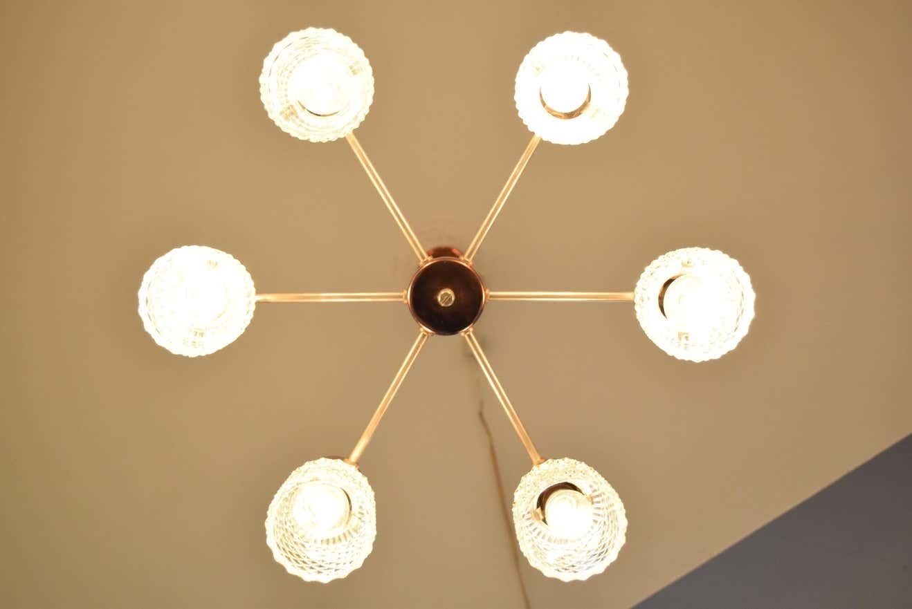 Mid Century Chandelier By Kamenicky Senov,1960's photo vinterior