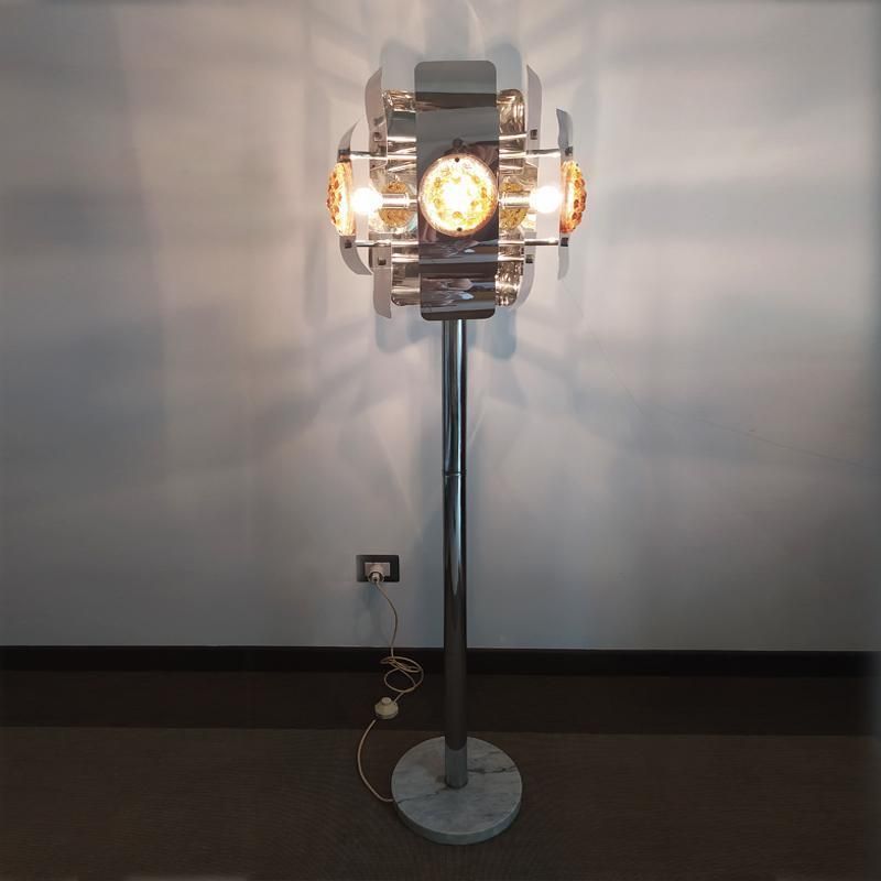 Astonishing Floor Lamp By Toni Zuccheri For Mazzega With Murano Glasses And Marble Base 1970s photo 1830.0