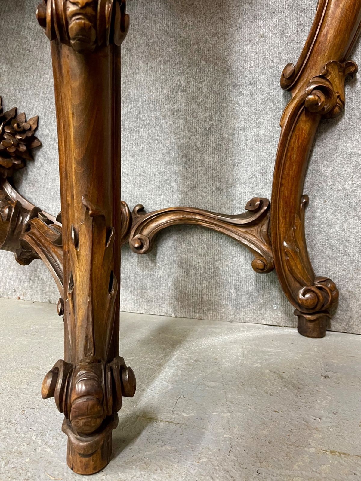 Stunning Antique Walnut Console Table photo vintage