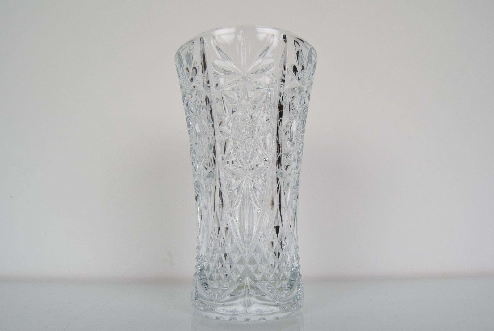 Mid Century Crystal Glass Vase,1950's photo for sale