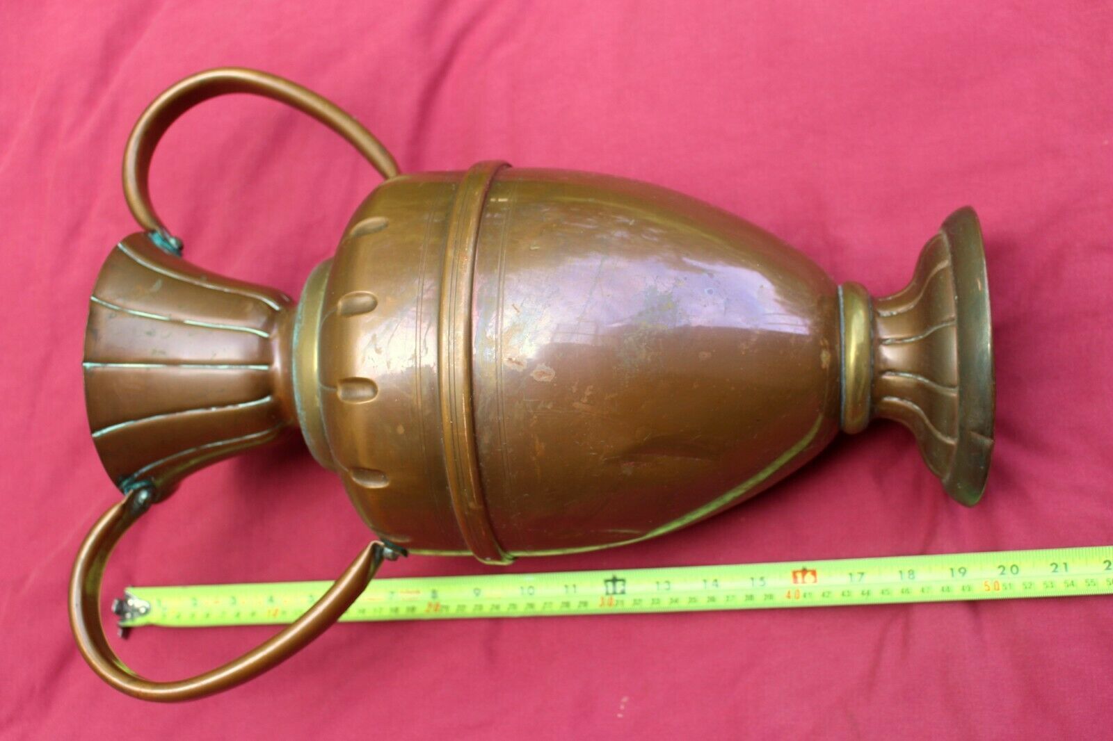 photo furniture Large Antique French Vintage Handmade Copper Pot Vase Flower Jar 50 X 40 Cm