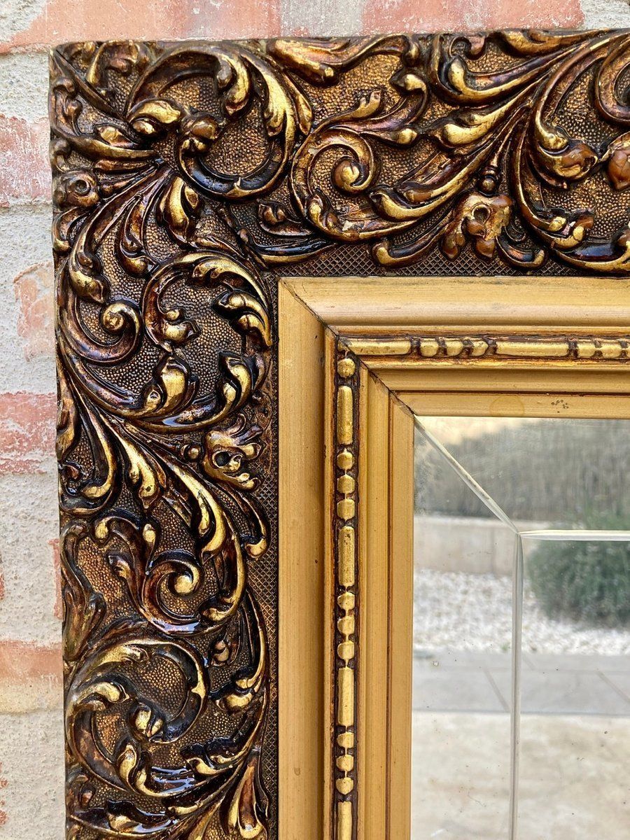 Early 20th Century Spanish Beveled Mirrors With Gold Frames, Set Of 2 photo furniture