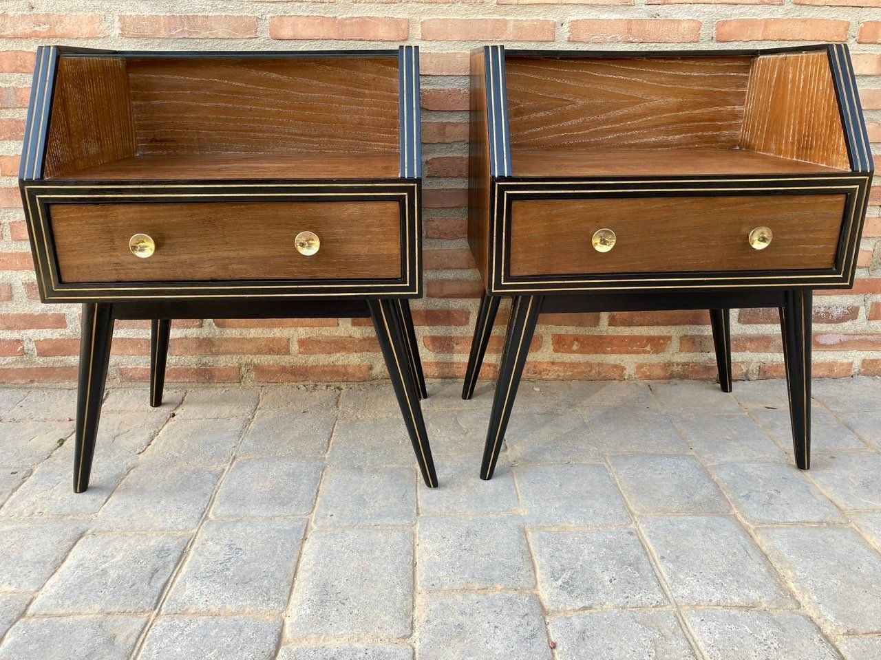 Mid Century Italian Glass Nightstands, 1960s, Set Of 2 photo furniture