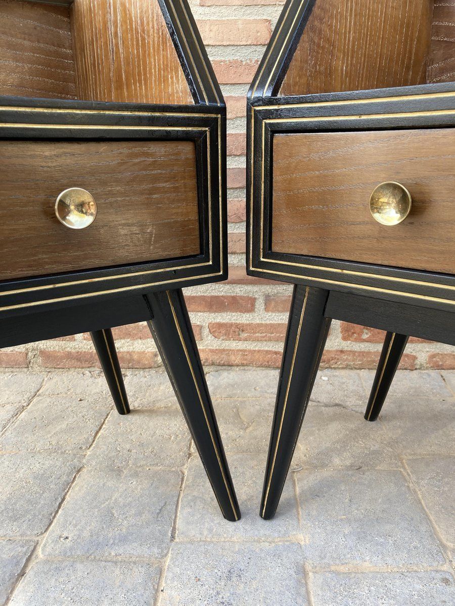Mid Century Italian Glass Nightstands, 1960s, Set Of 2 photo vinterior