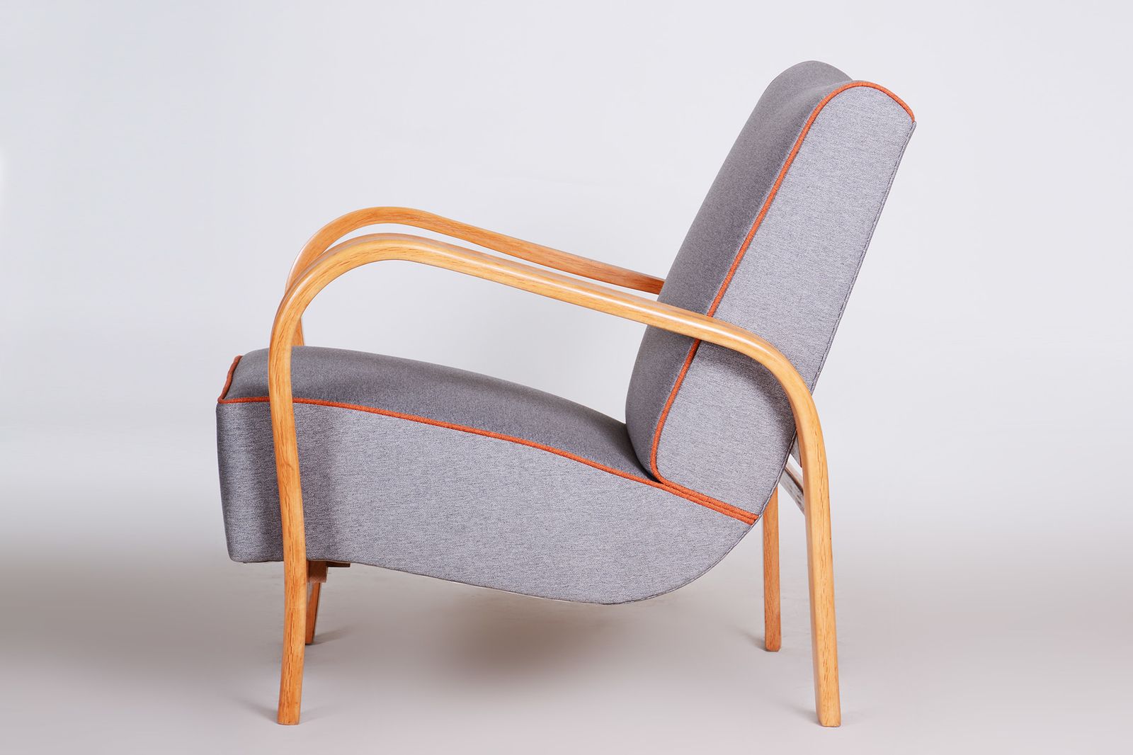 Art Deco Armchair Made In 1930s Czechia. Beech. Designed By Koželka And Kropáček photo vintage