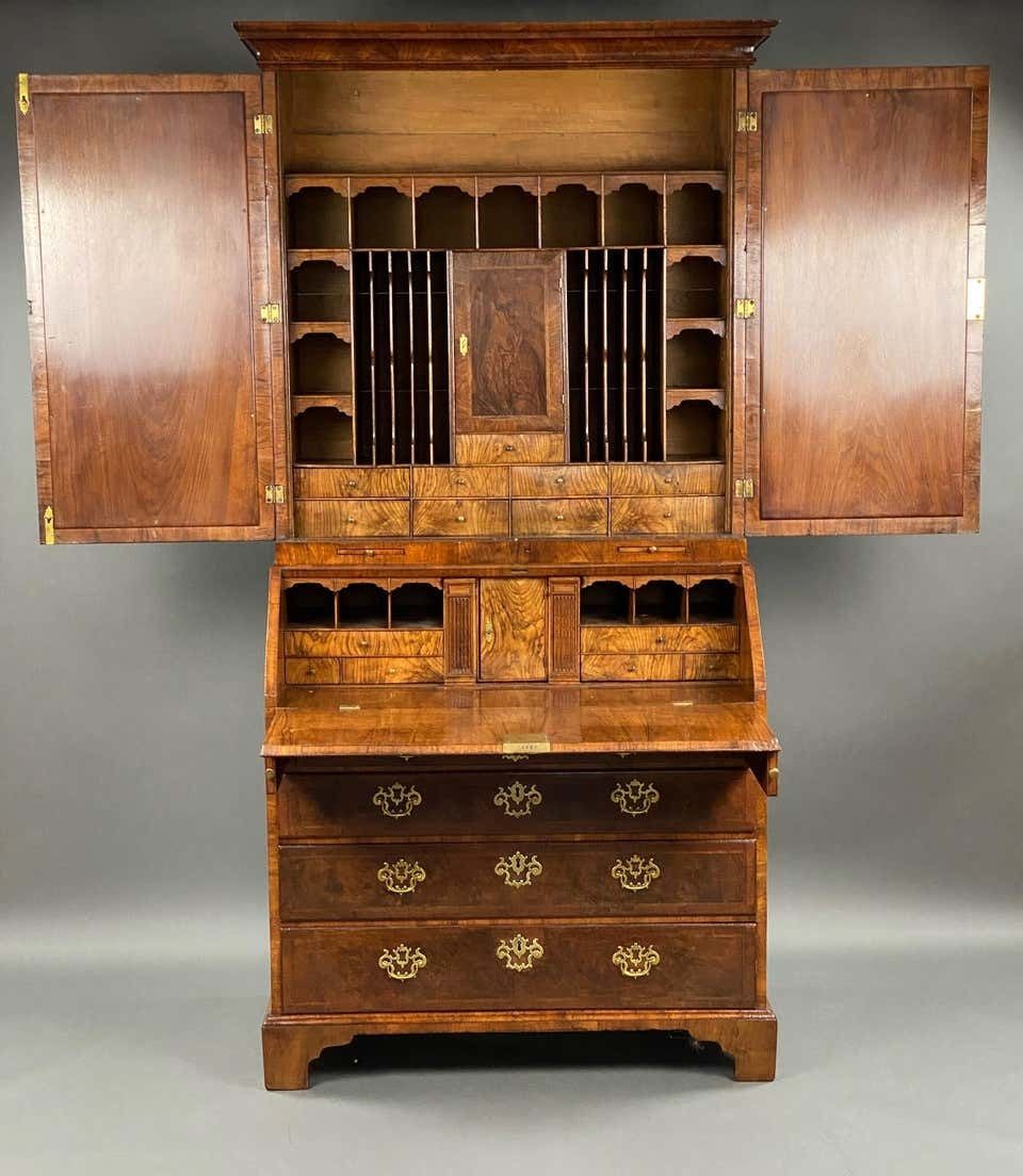18th Century English George II Walnut Secretary Bookcase photo for sale
