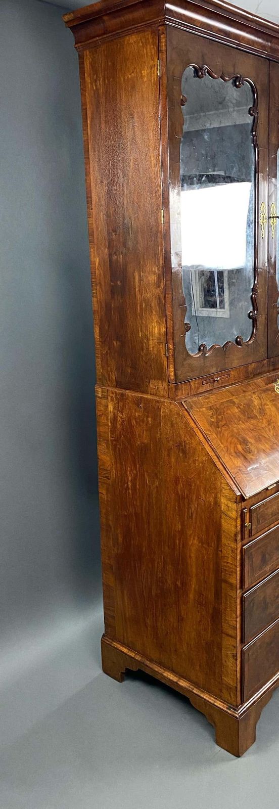 Furniture 18th Century English George II Walnut Secretary Bookcase photo