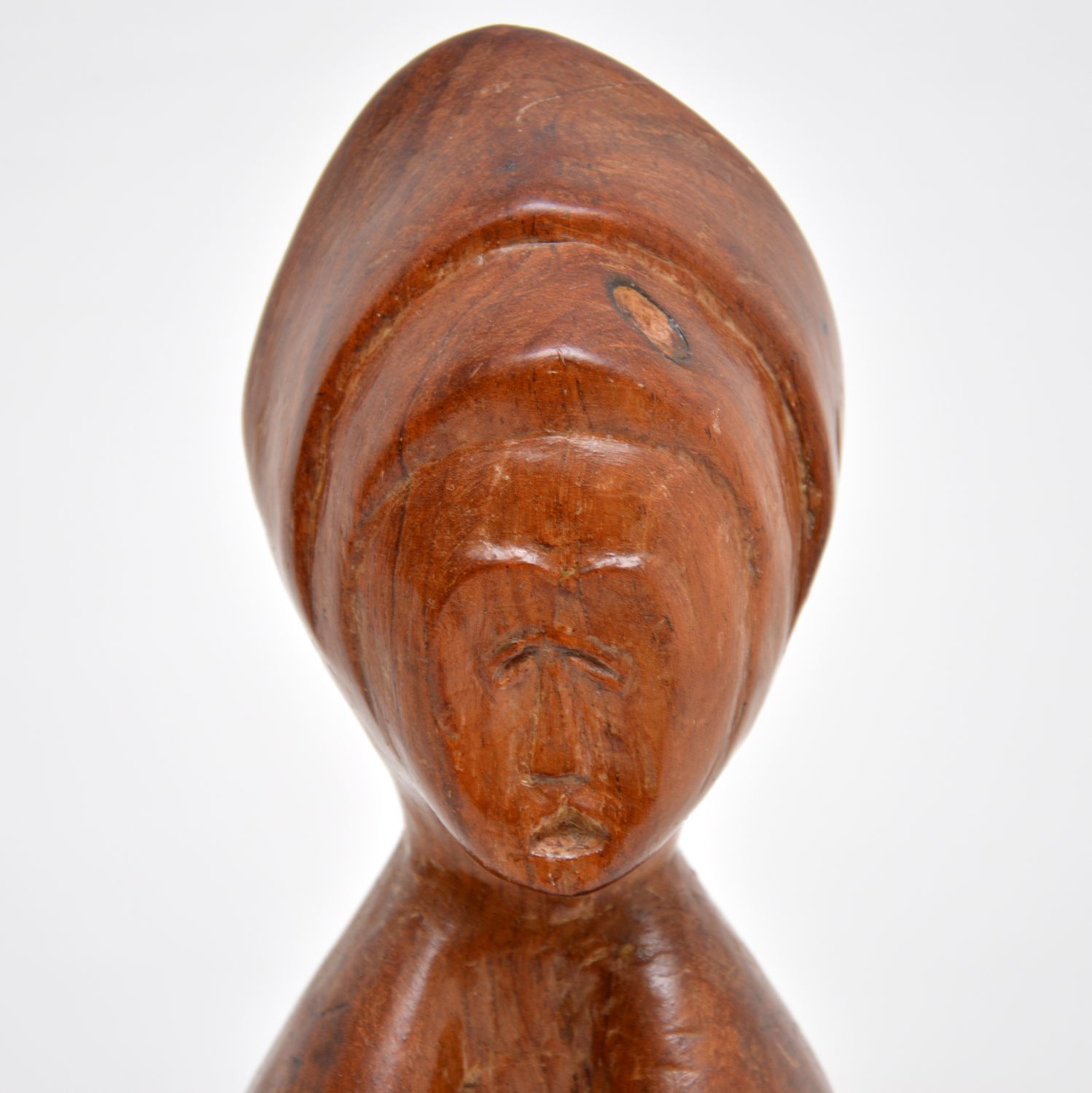 Jamaican Carved Walnut Sculpture By K. Tekroade photo vintage