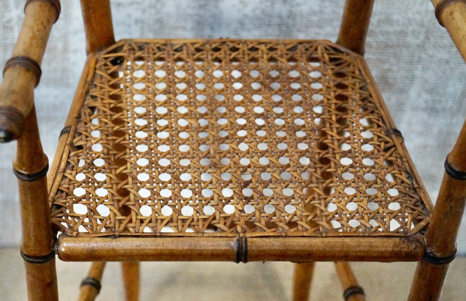photo furniture Rare French Antique Faux Bamboo Dolls Highchair
