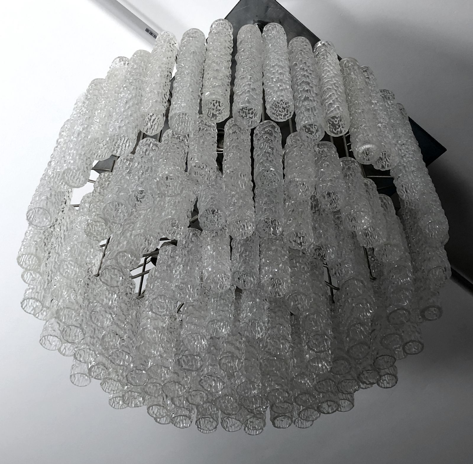 Large Vintage Italian Murano Glass Chandelier By Toni Zuccheri For Venini, 1960s photo vintage