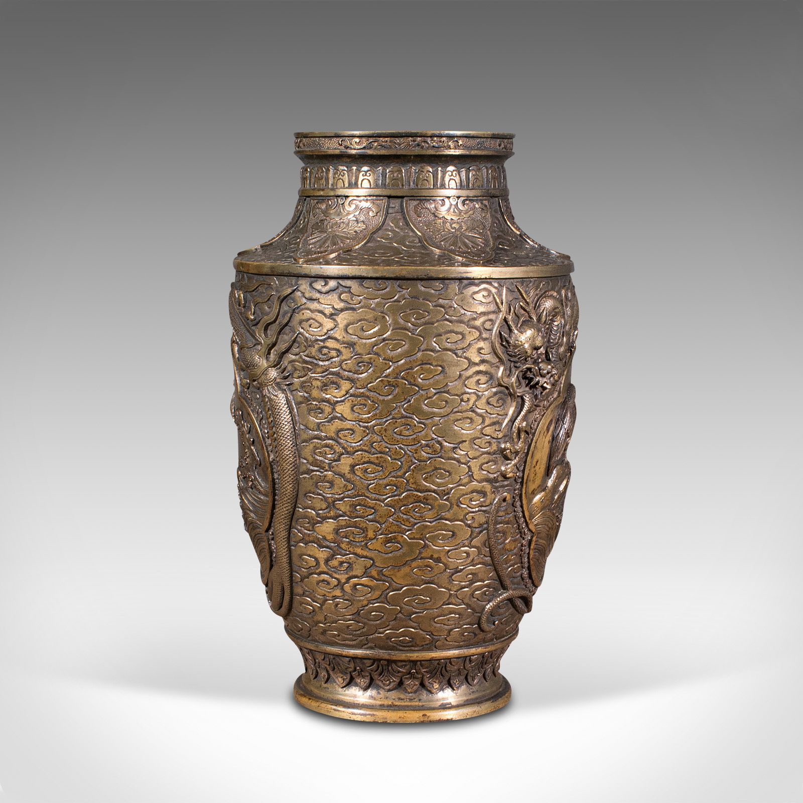 Large Antique Decorative Vase, Japanese, Bronze, Meiji Period, Urn, C.1900 photo furniture