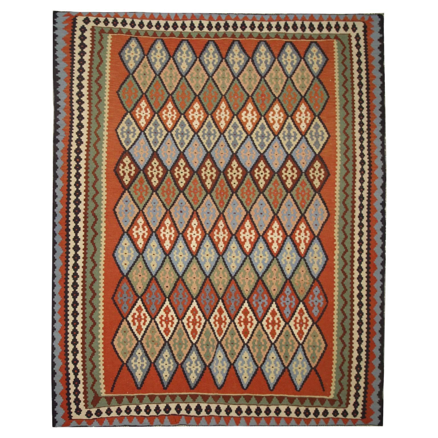 Handmade Carpet Turkish Kilim Rug Flat Weave Large Vintage Kilims