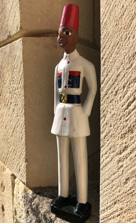 Vintage French Carved Wood Senegalese Foreign Legionary photo Art