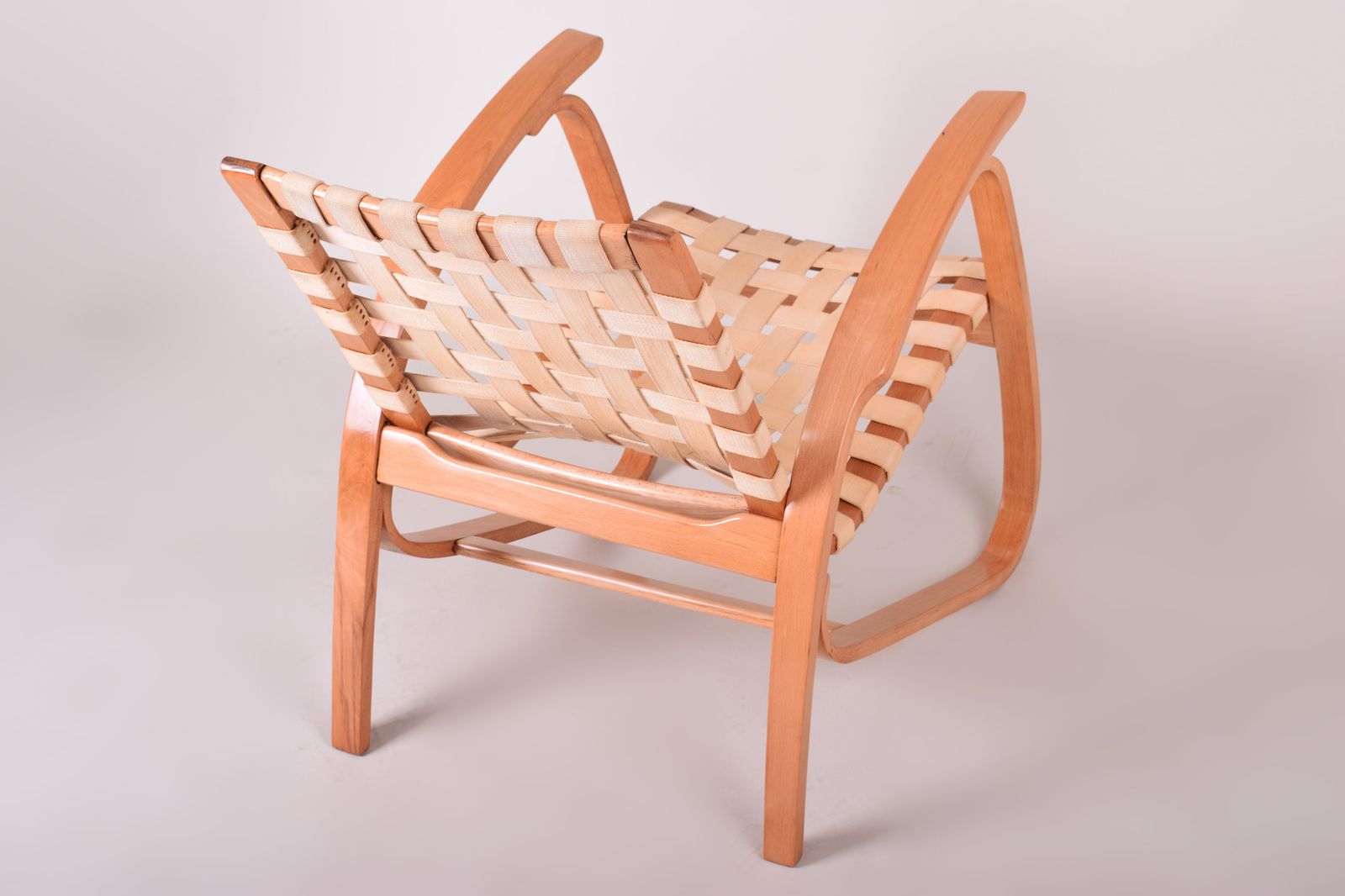 Brown Mid Century Armchair Made In 1930s Czechia. Designed By Jan Vaněk. photo 850.0
