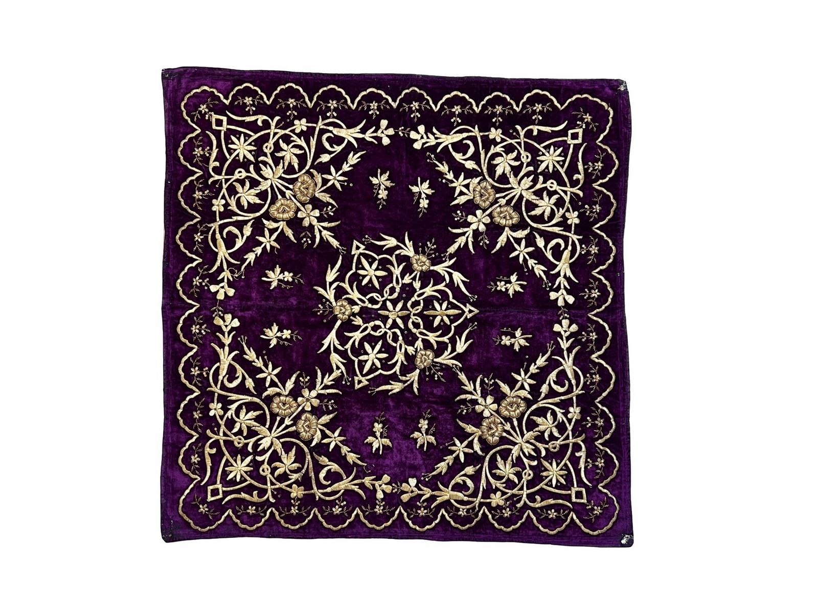 Collection Of Ottoman Velvet And Metal Thread Coverlet Or Hanging, Turkey, 19th Century photo furniture