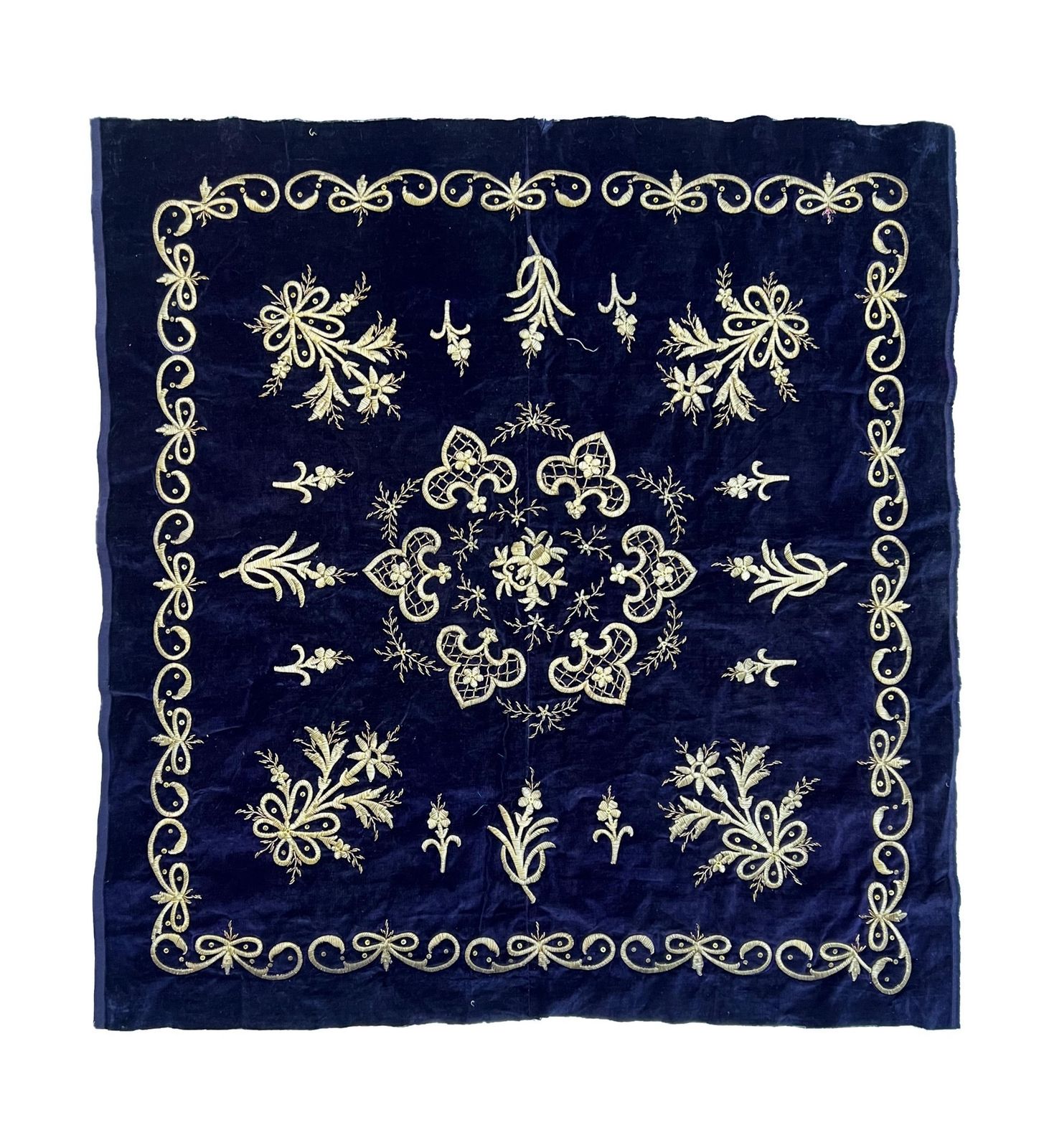 Collection Of Ottoman Velvet And Metal Thread Coverlet Or Hanging, Turkey, 19th Century photo for sale