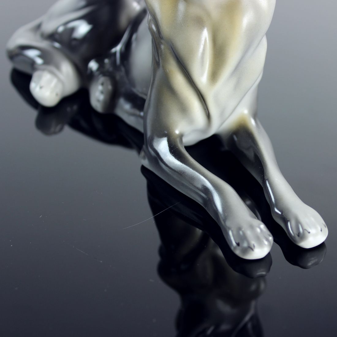 Porcelain Statue Of German Shepard, Hollohaza, Hungary 1831 photo vinterior