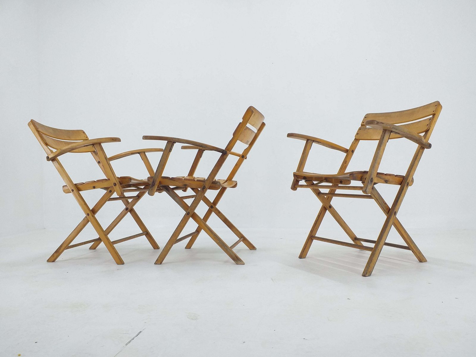 photo furniture Set van drie Bauhaus klapstoelen (fauteuils) Naether