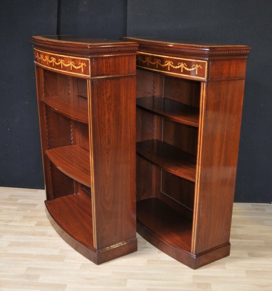 photo for sale Pair Regency Adjustable Shelving Sheraton Inlay