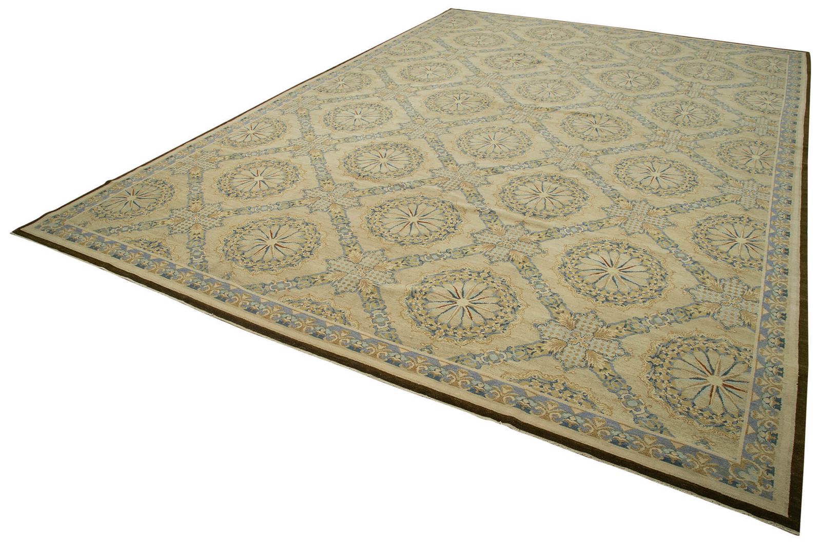 Hand Knotted Oriental Beige Large Oushak Rug   417cm X 614cm photo for sale