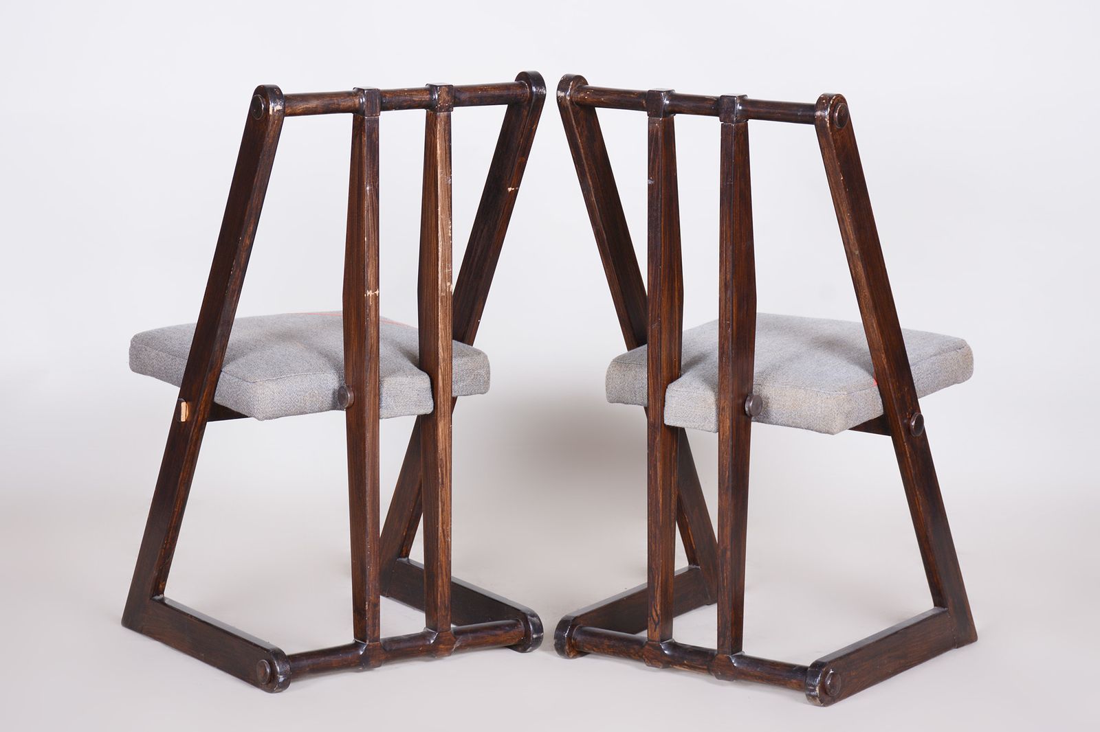 Pair Of Avant Gard Armchairs. Made In 1940s Czechia. Original, Non Restored. photo for sale