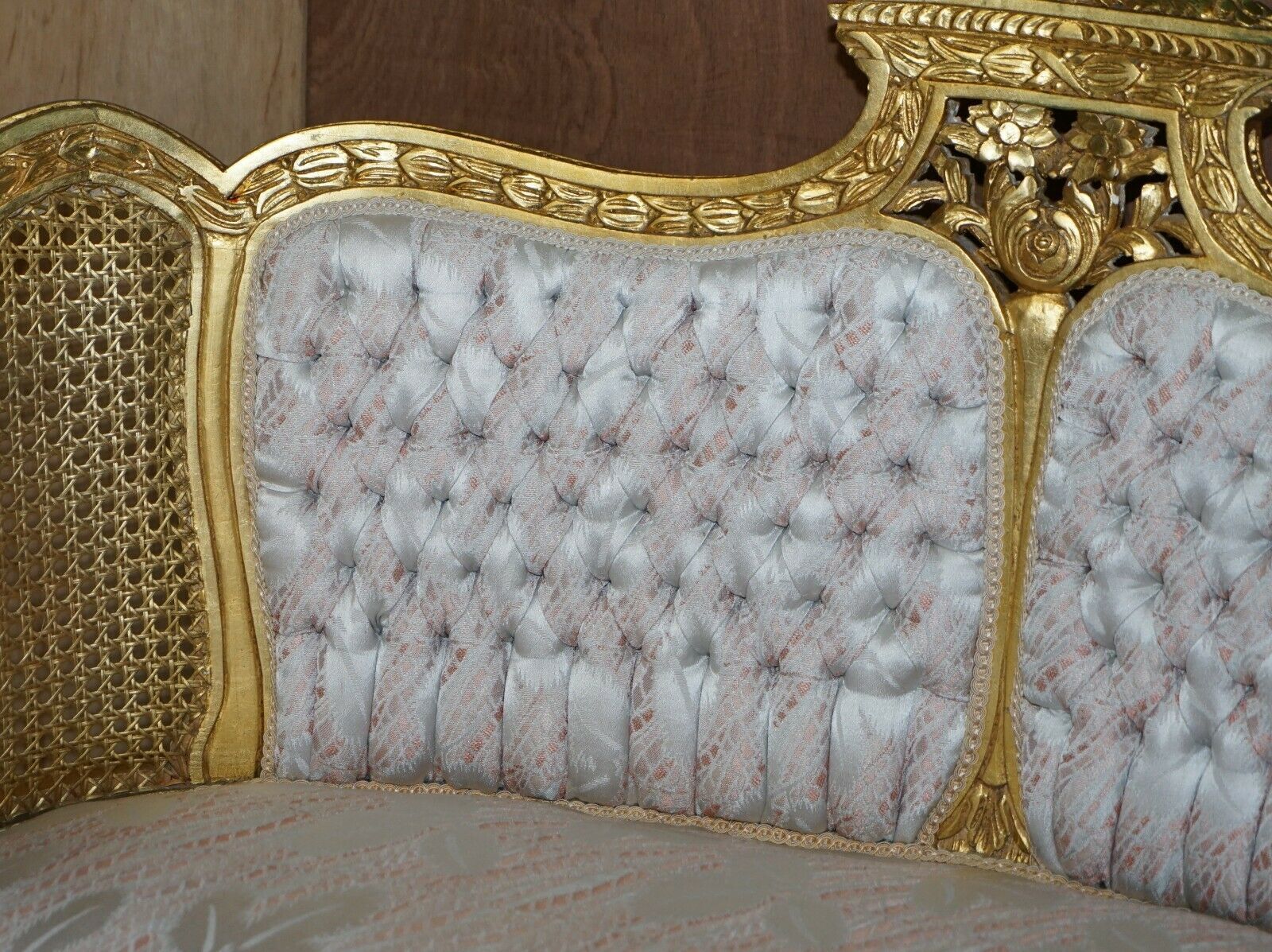 Fine Antique Napoleon III Circa 1870 Gold Giltwood Bergere Louis XVI Sofa Settee photo Furniture