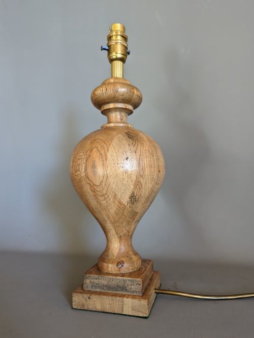 Oak Turned Table Lamps   3 Available photo furniture