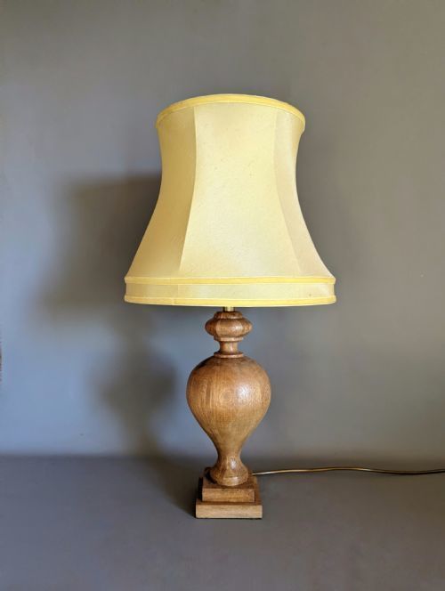 Oak Turned Table Lamps   3 Available photo buy