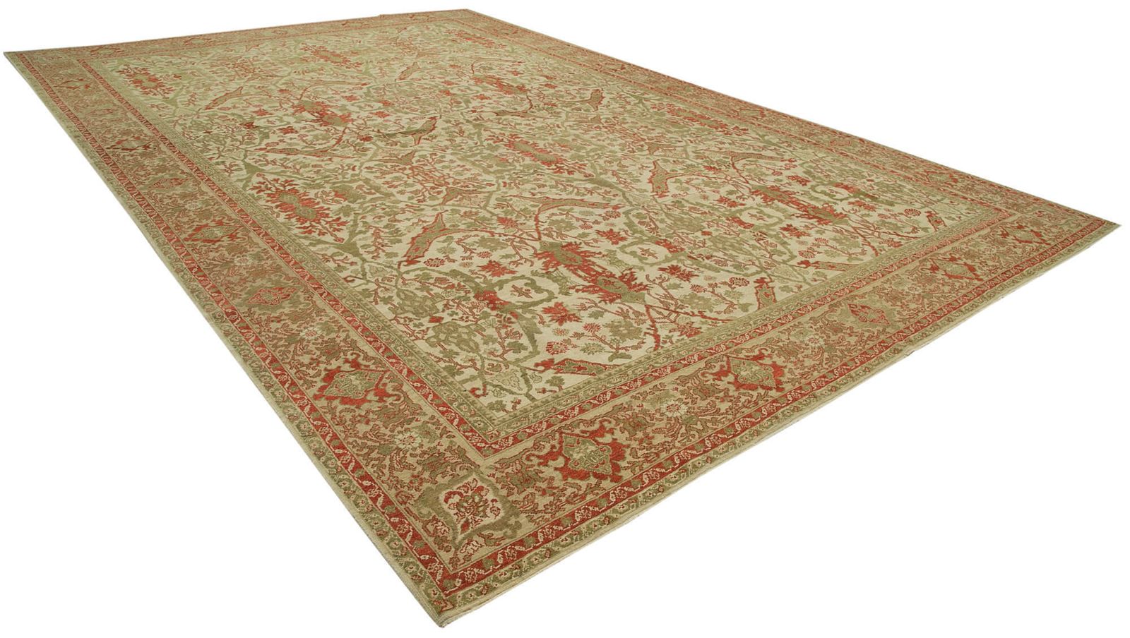 Oriental Handmade 2000s 367 Cm X 560 Cm Beige Large Area Oushak Rug photo furniture