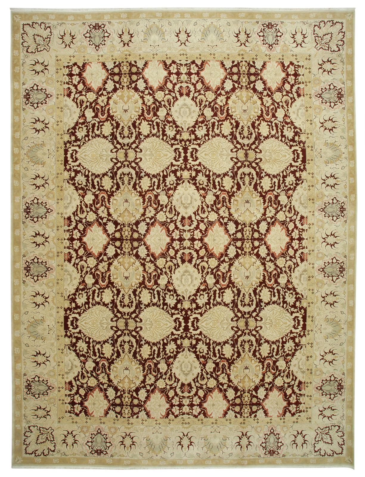 Oriental Hand Knotted 2000s 397 Cm X 535 Cm Beige Large Oushak Carpet
