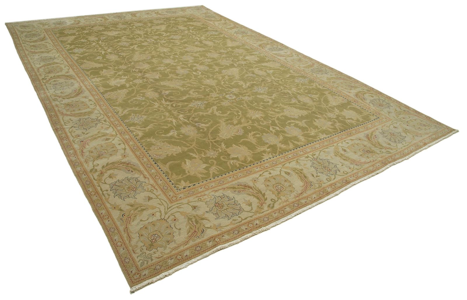 Oriental Handmade 2000s 365 Cm X 530 Cm Beige Large Oushak Area Rug photo furniture