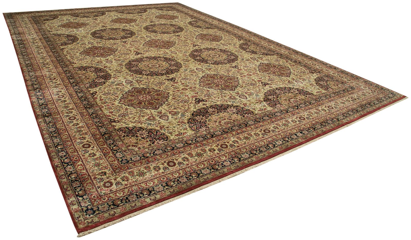 Oriental Handmade 2000s 372 Cm X 545 Cm Beige Large Area Oushak Rug photo furniture