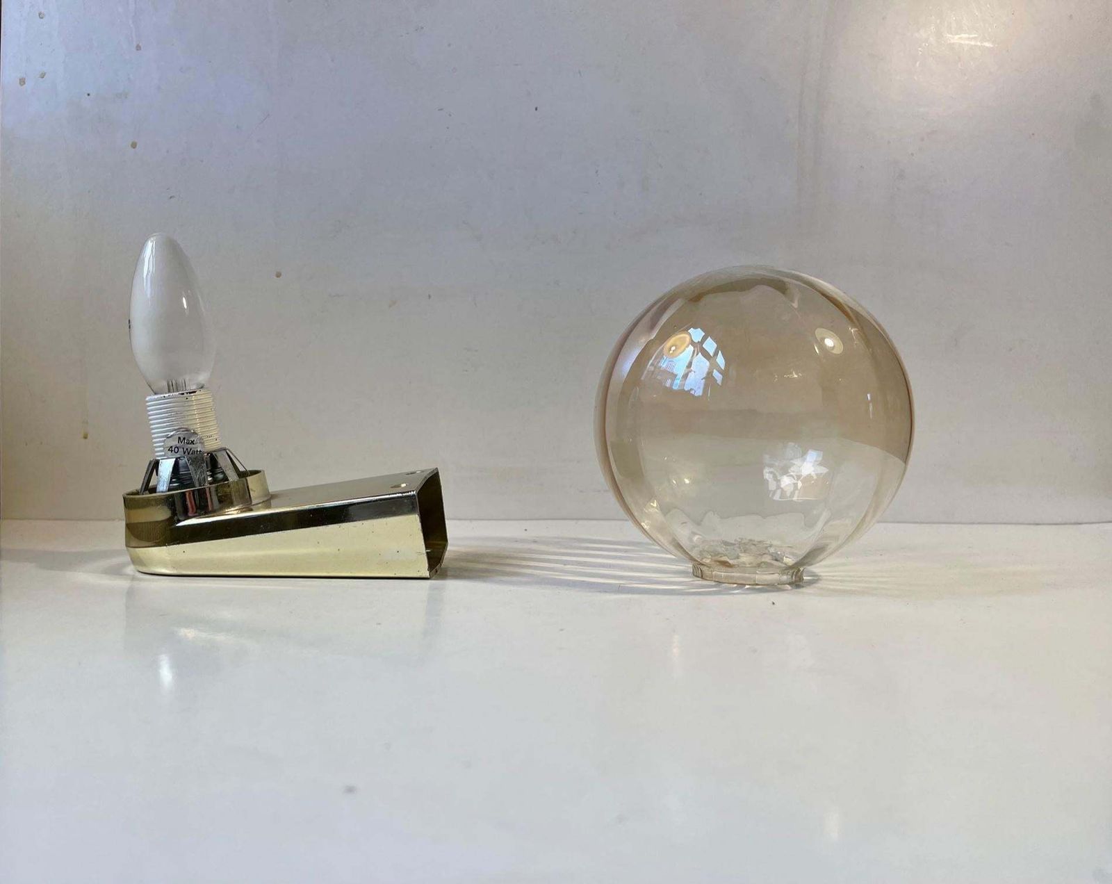 Scandinavian Bathroom Globe Wall Sconce 1970s photo furniture