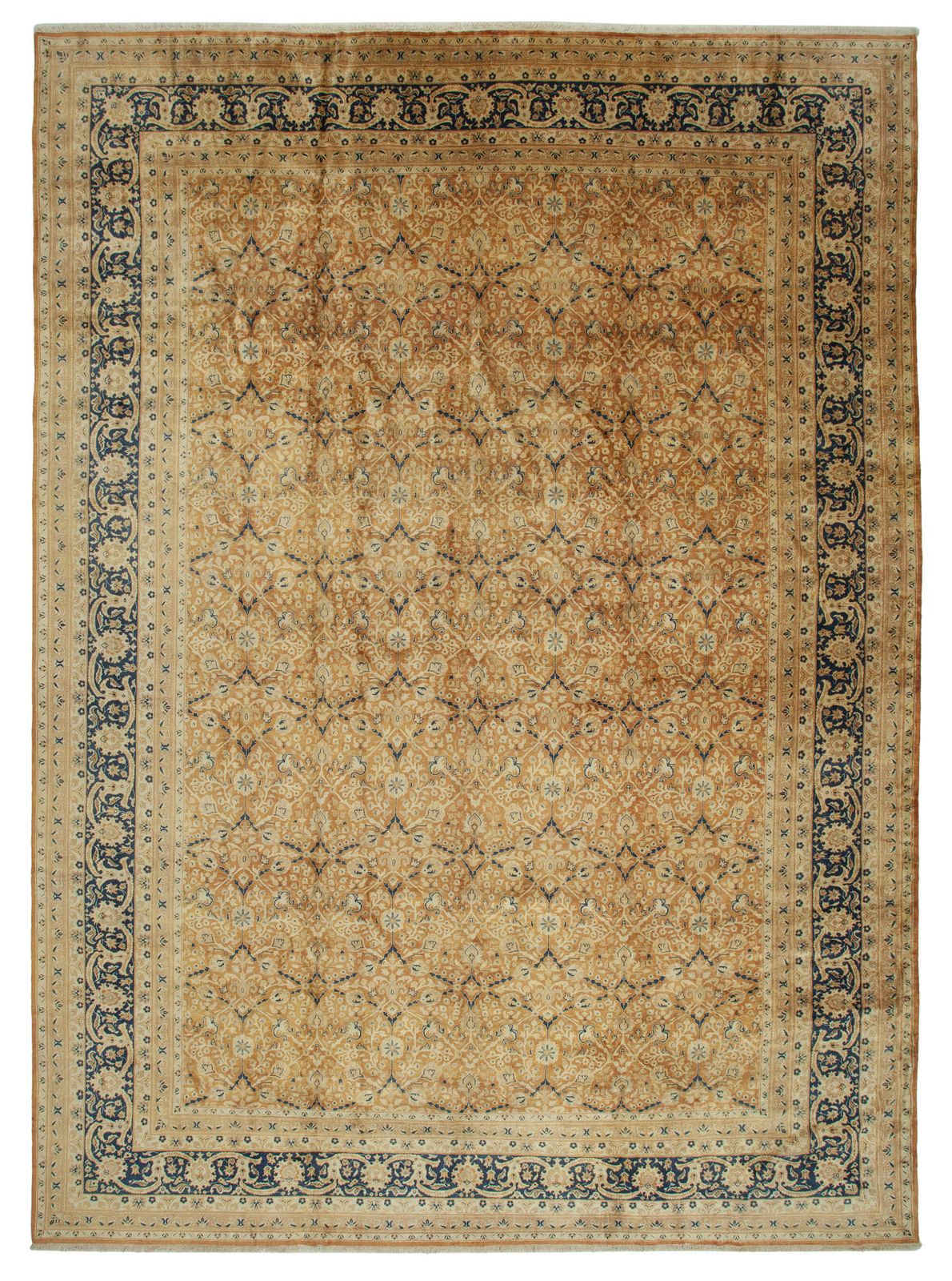 Oriental Hand Knotted 2000s 394 Cm X 546 Cm Orange Large Oushak Carpet