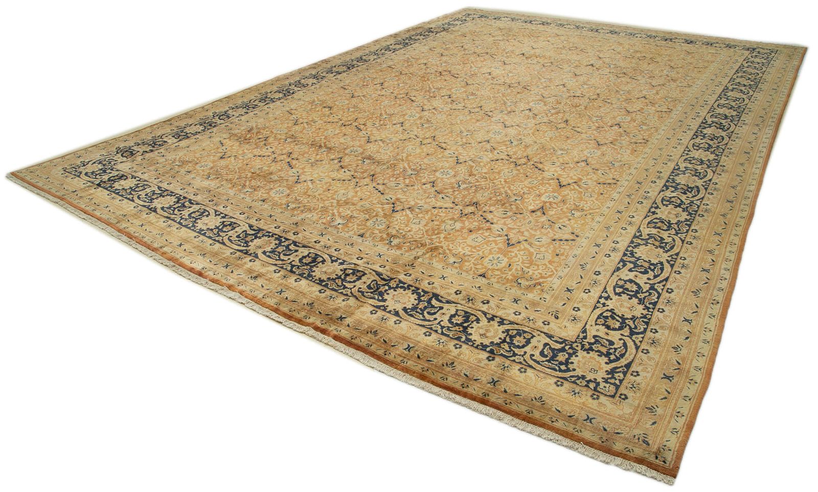 Oriental Hand Knotted 2000s 394 Cm X 546 Cm Orange Large Oushak Carpet photo for sale