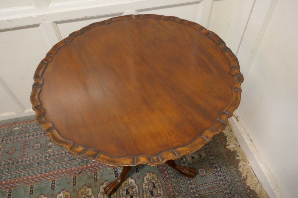 Mahogany Tilt Top Table, Bird Cage Wine Table photo for sale