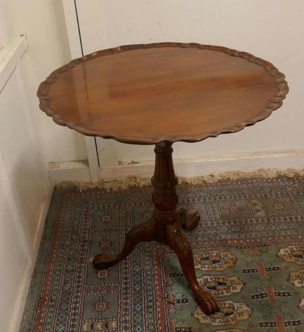 Mahogany Tilt Top Table, Bird Cage Wine Table photo vinterior