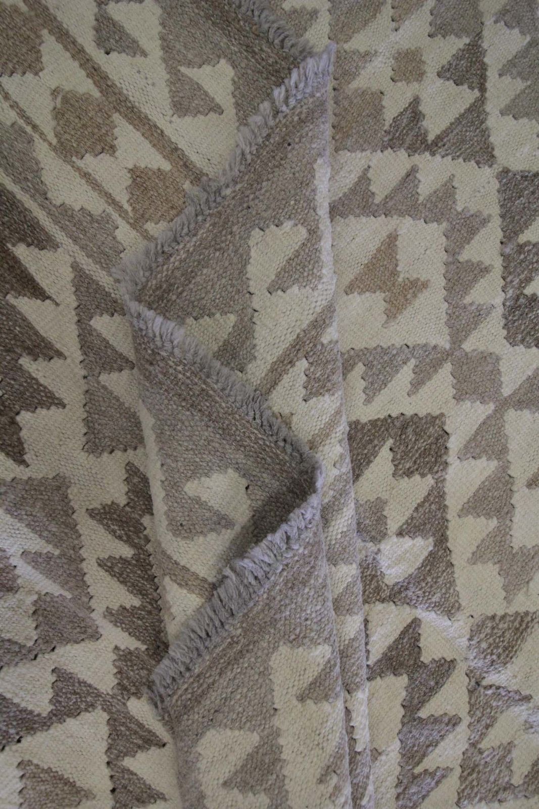 photo for sale Scandinavian Style Kilim Rug Handmade Carpet Coffee Brown Geometric Rug