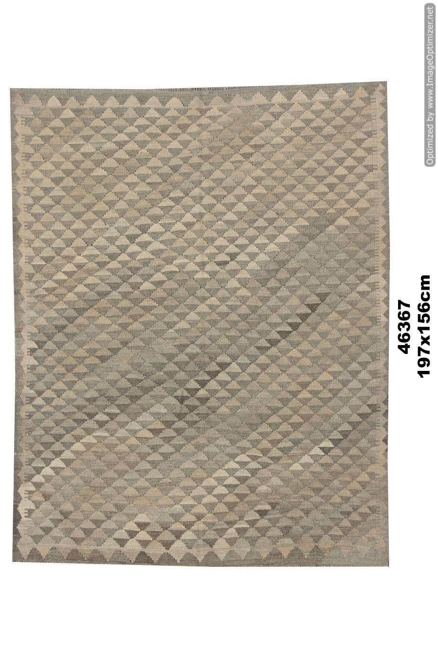 1100.0 Scandinavian Style Kilim Rug Handmade Carpet Coffee Brown Geometric Rug photo