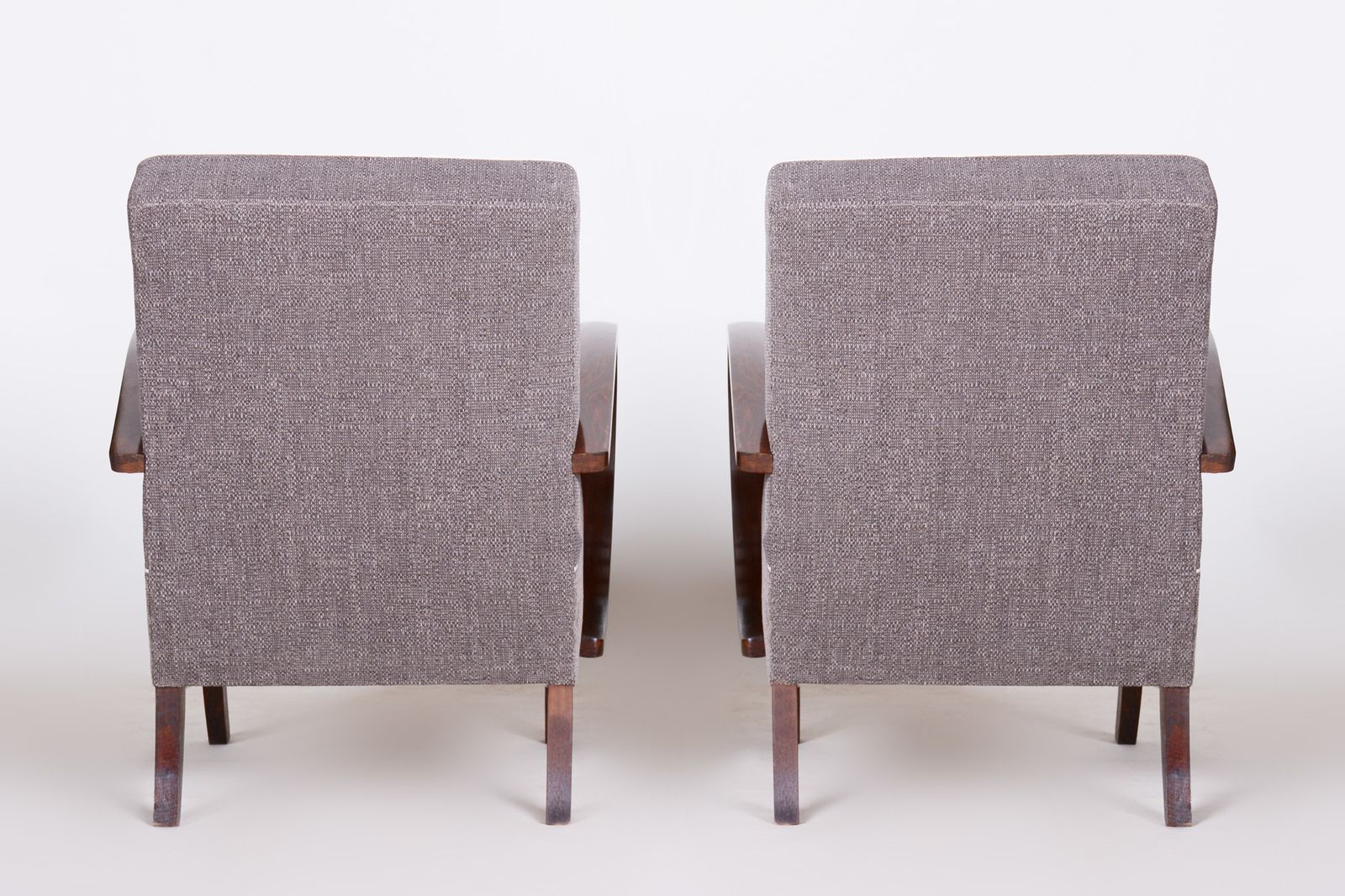 1600.0 Pair Of Grey Art Deco Armchairs Made In The 1930s, Fully Refurbished Beech. photo