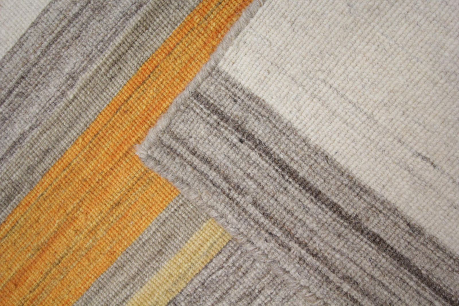 Kilim Area Rug Modern Striped Kilim Rug, Yellow Grey Carpet Rug photo vinterior