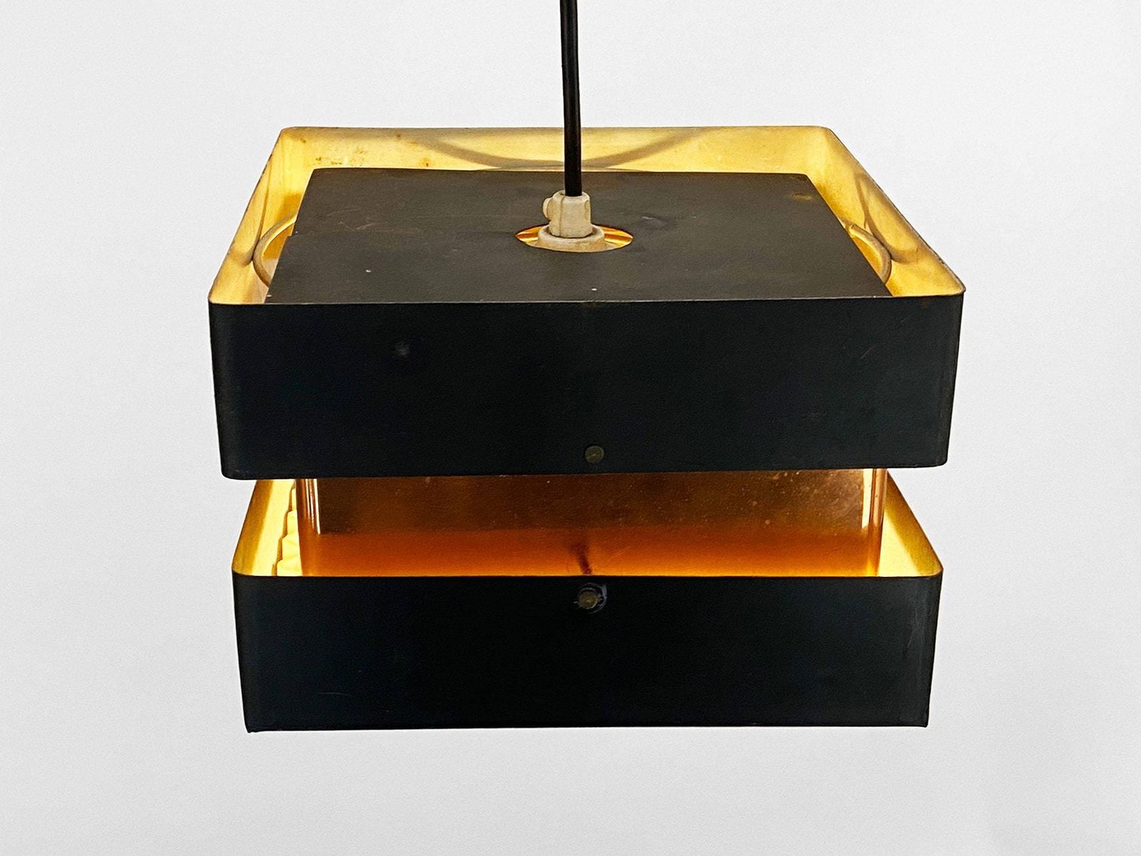photo furniture Small Pendant Light In Copper And Black Metal. Denmark 1960s