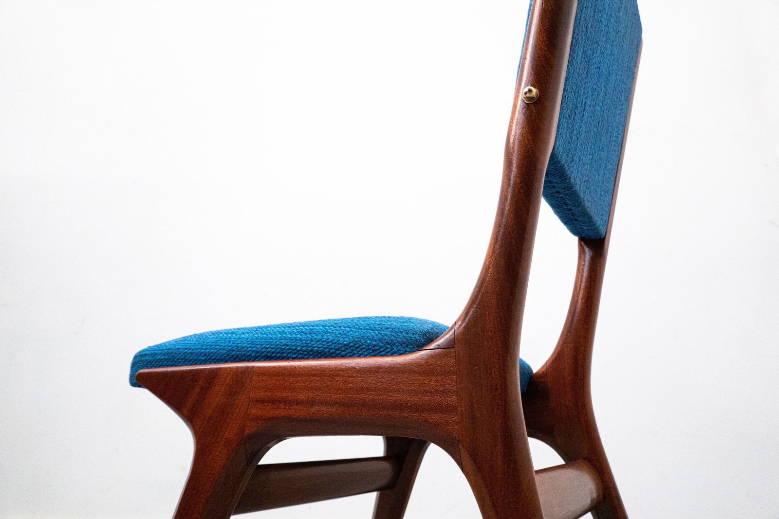 Furniture Set Of 6 Blue Chairs Model 634 By Carlo De Carli For Cassina, Italy , 1950s photo