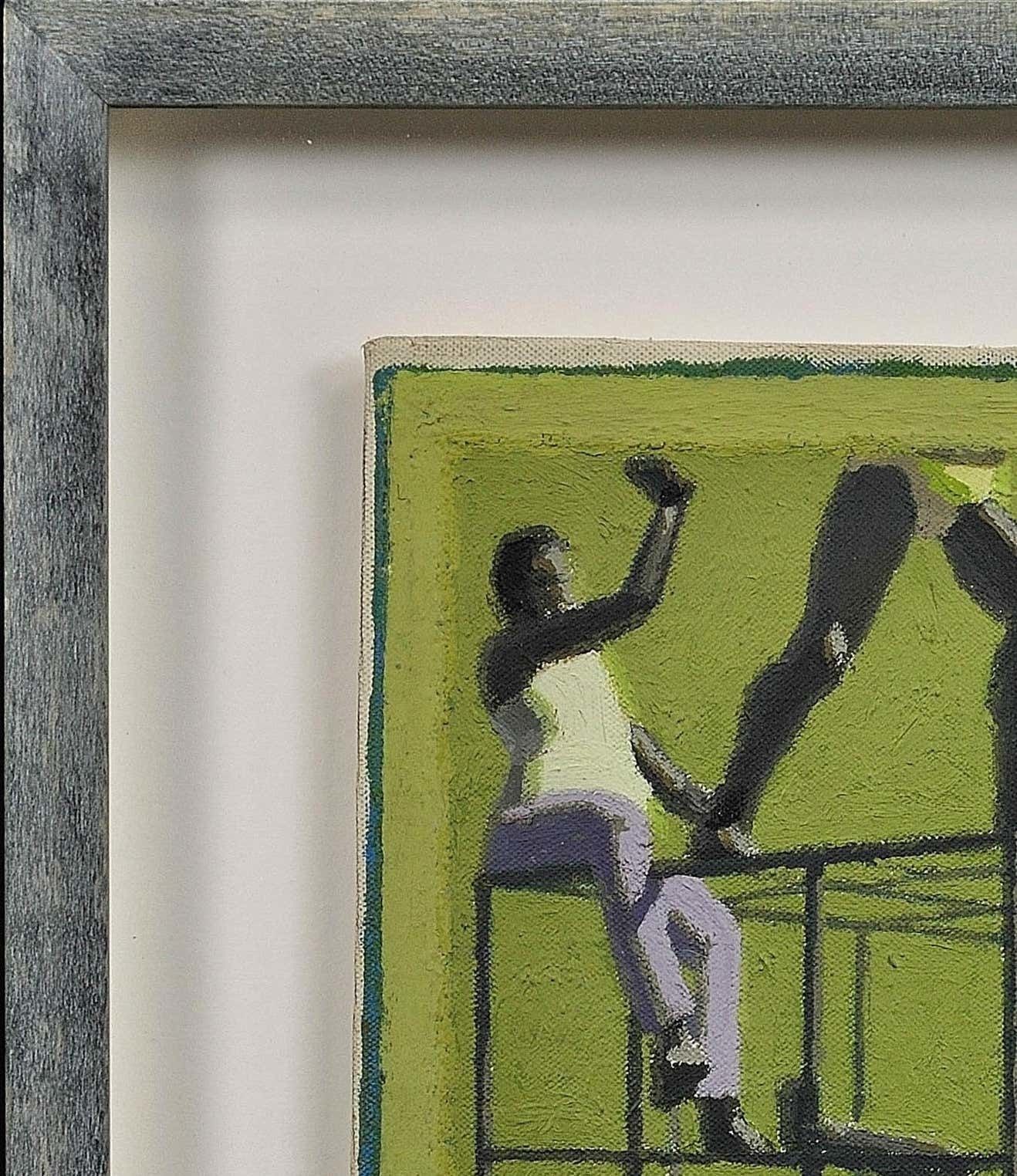 John Coverdale Newberry B.1934. English. The Climbers, 1970. Framed Mid 20th Century Postmodern Figuration Oil Painting. Ruskin School, Oxford. photo 1695.0